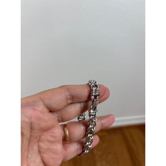 B16 Monet Vintage Silver Tone Chunky Chain Bracelet Statement Old Money Y2K - Picture 9 of 9